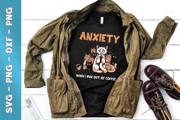 Anxiety When Runs Out of Coffee Cat SVG