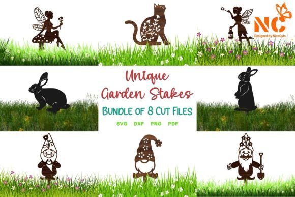 Bundle of Mixed Garden Stakes Laser Cut