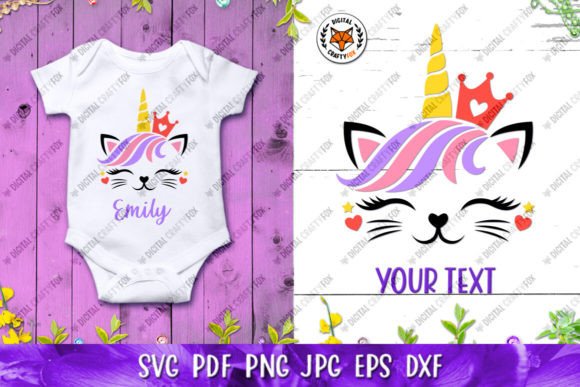 Cat Unicorn Face SVG, Caticorn SVG