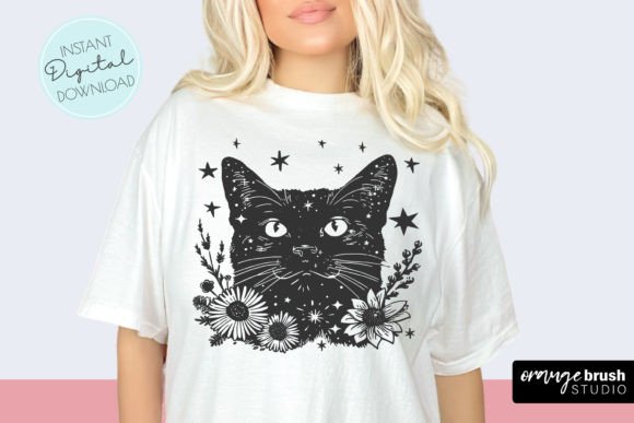 Celestial Cat SVG PNG Sublimation
