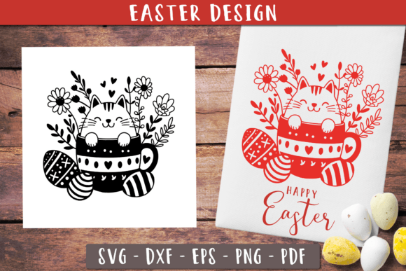 Cute Cat SVG Easter Kitchen Towel SVG