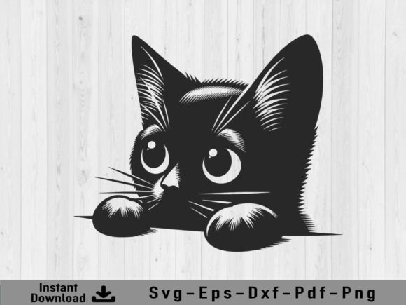 Cute Cat SVG, Peeking Cat SVG Vector