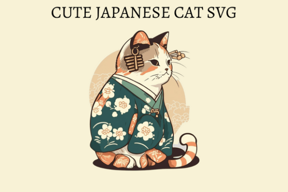 Cute Japanese Cat SVG5