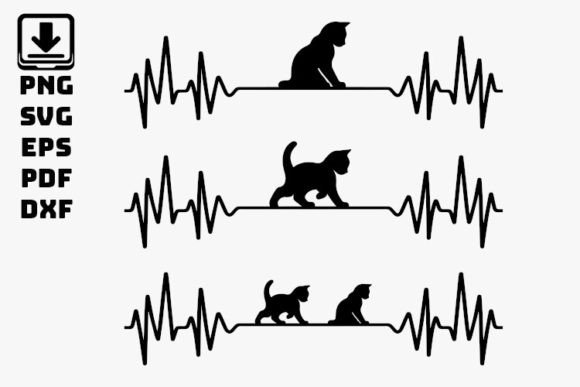 Heart Beat Cat SVG File