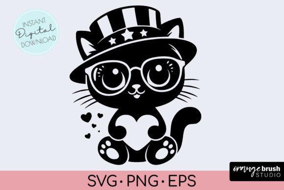 Patriotic Cat SVG – 4th of July SVG