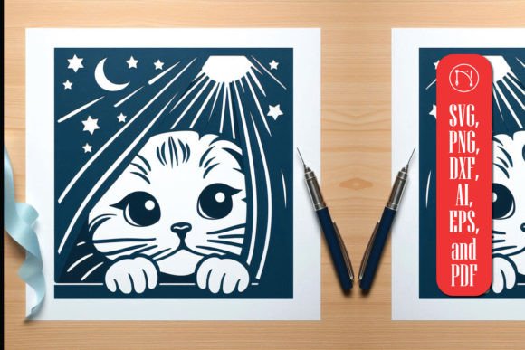 PEEKING CAT SVG Cut File