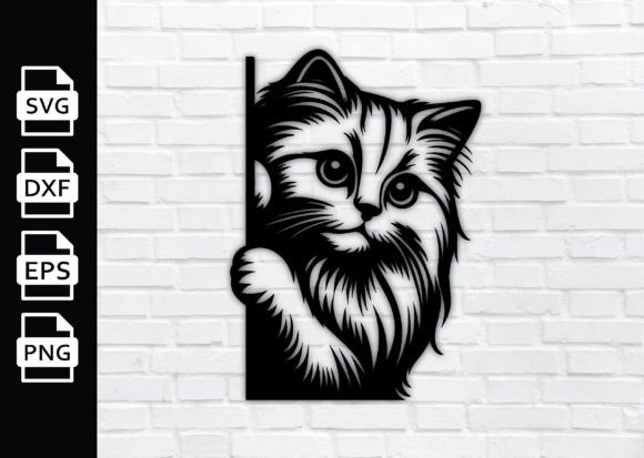 Peeking Cat SVG Cut File DXF