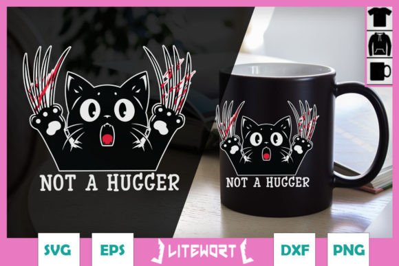 Sarcastic Cat SVG Not a Hugger